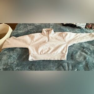 TNA Cozy Fleece Pullover in Light Gray